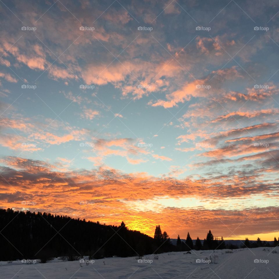 Blazing sunsets. Alta, Wyoming