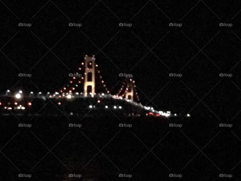 Mackinac bridge at night 