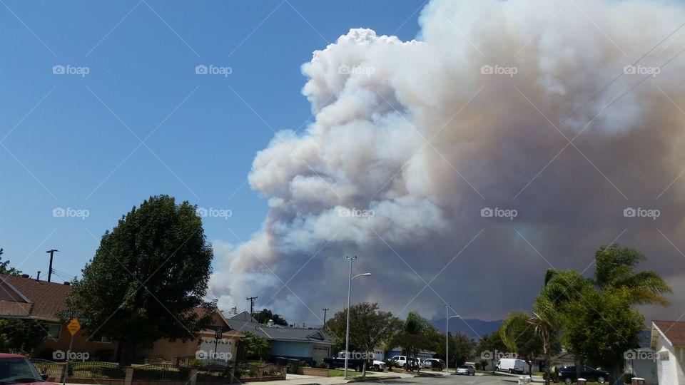 Smoke from nearby brush fire