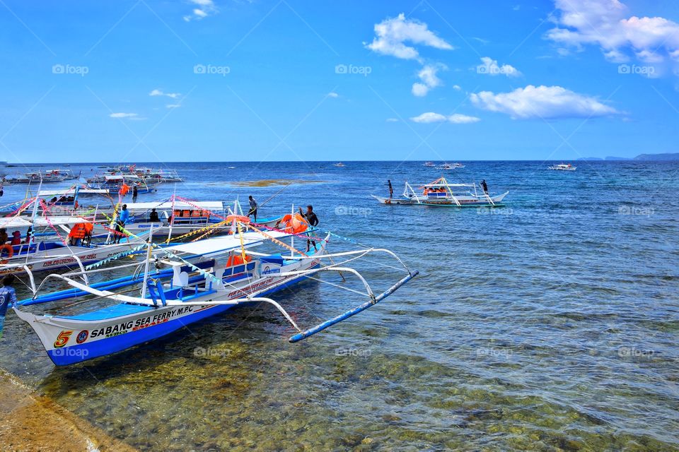 traditional boats in Philippines,  sabang river