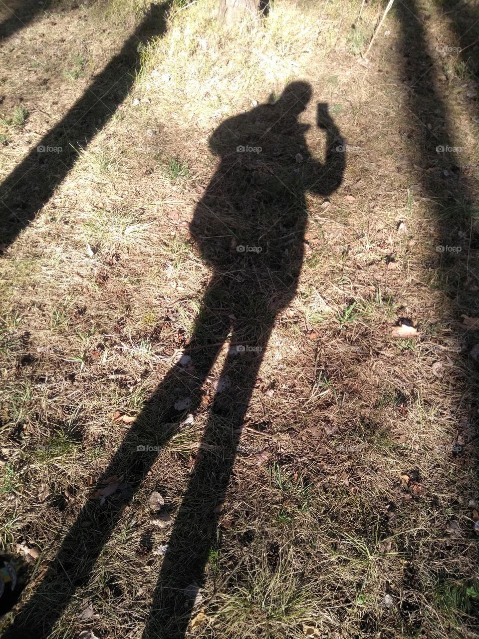 shadows person on a earth