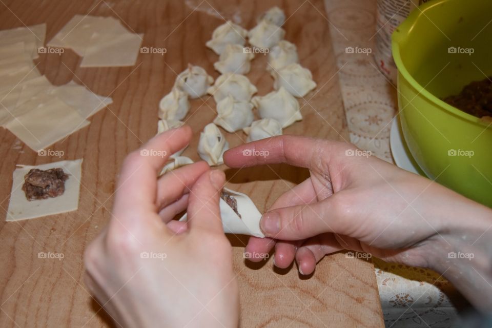 Food, Wood, Woman, Hand, No Person