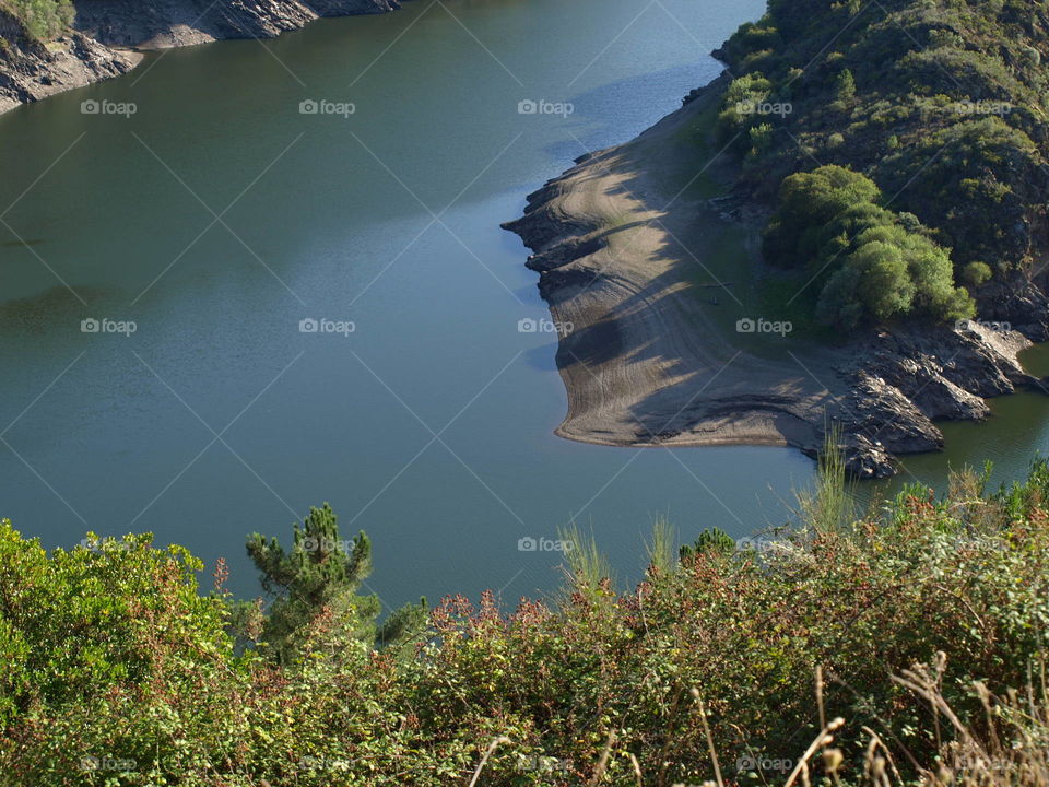 High angle view of river