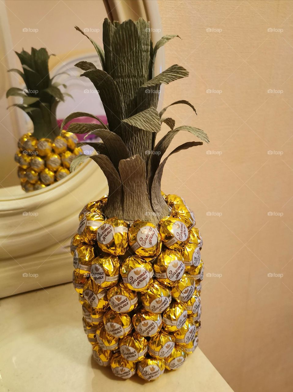 Pineapple made from candy