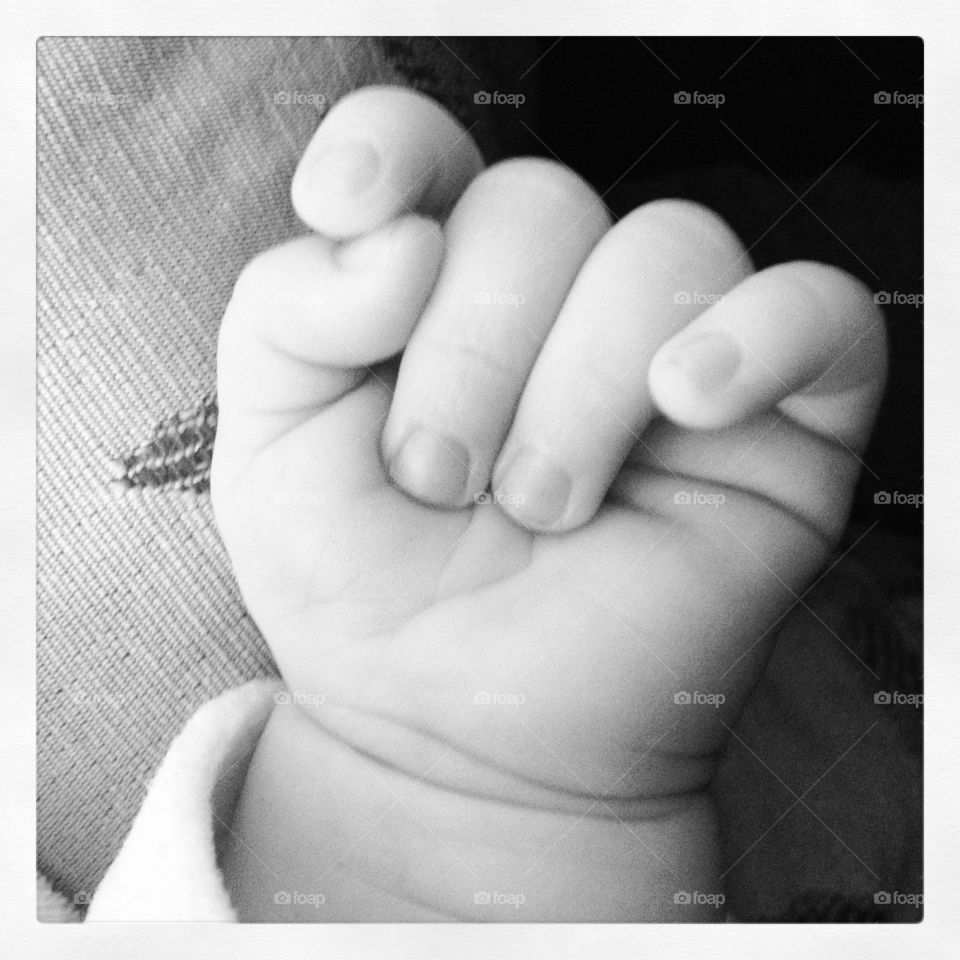 Babyhand. A tiny baby's hand 