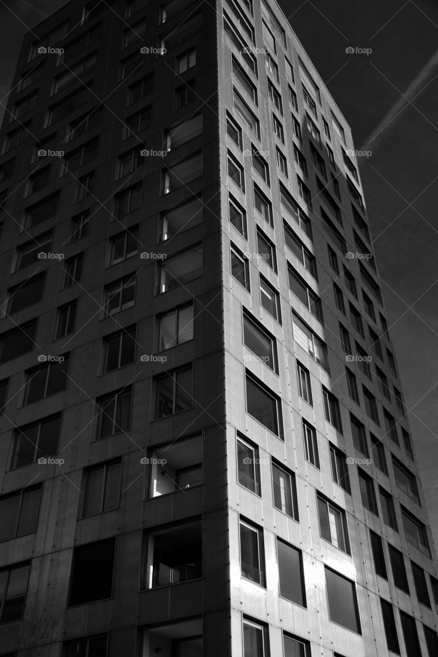 Tower building in Antwerp, Belgium.