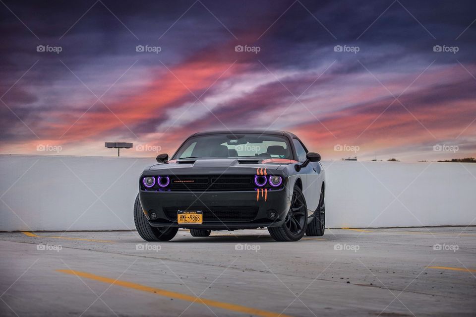 Challenger with beautiful sky