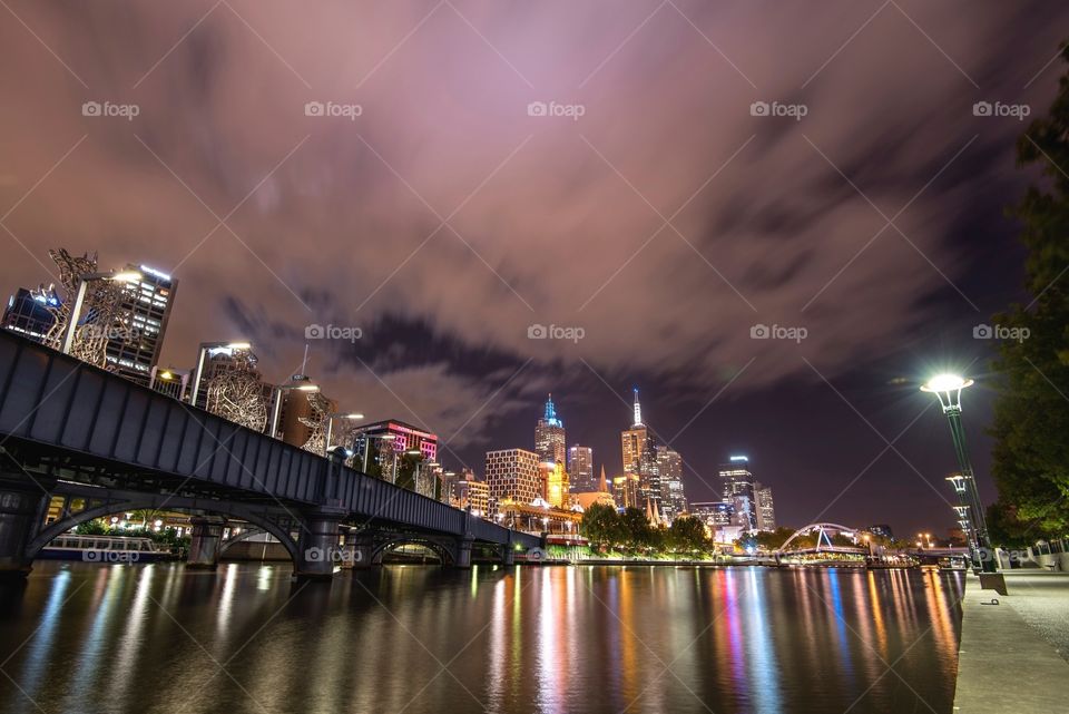 City, Bridge, Water, River, Sunset