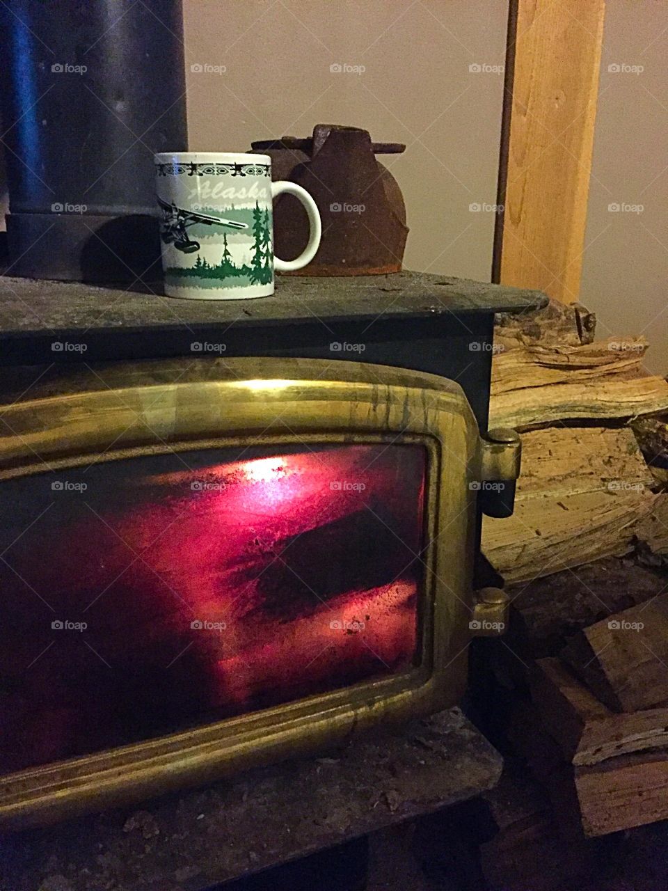 Some coffee on the wood stove