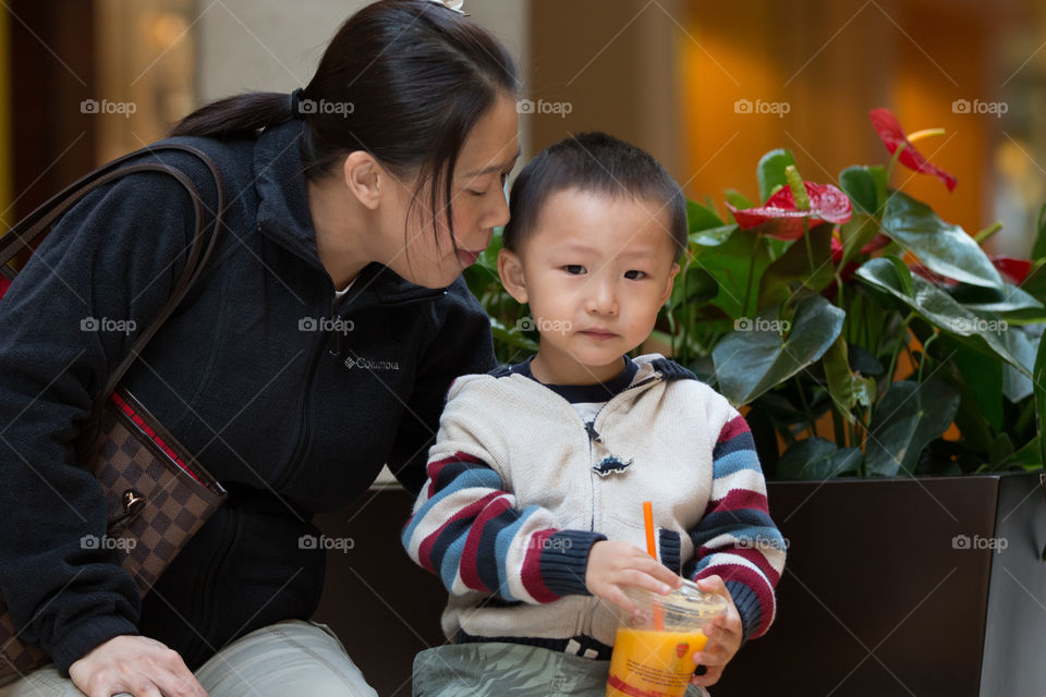 Kid with mom