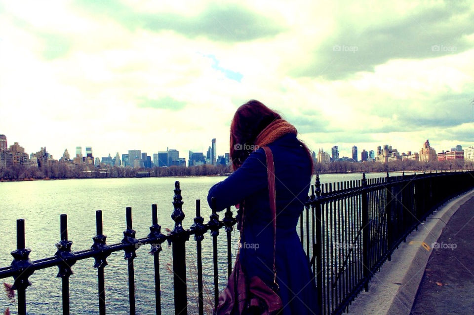 A lonely girl in Central Park