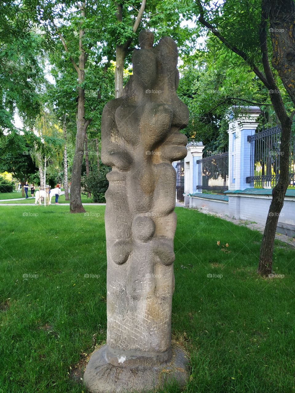 Modern sculpture in the central park. Kiev