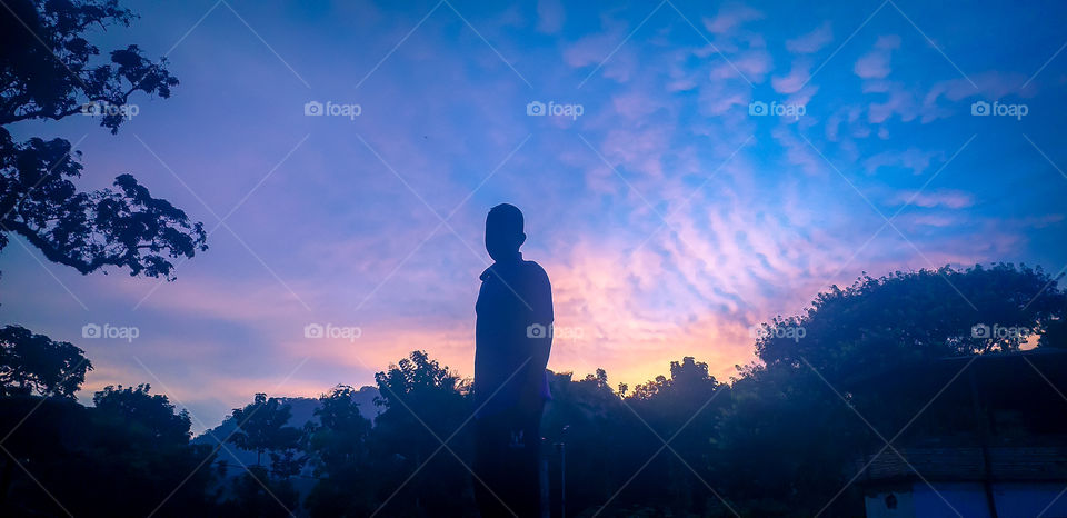 amazing view of evening, beautiful sky