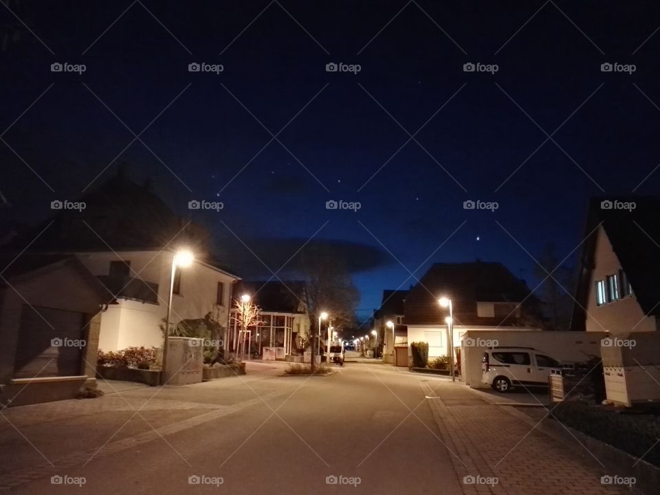 small German town at night