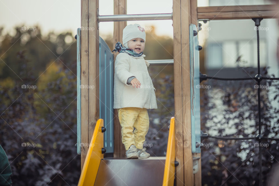 Little girl on walking 