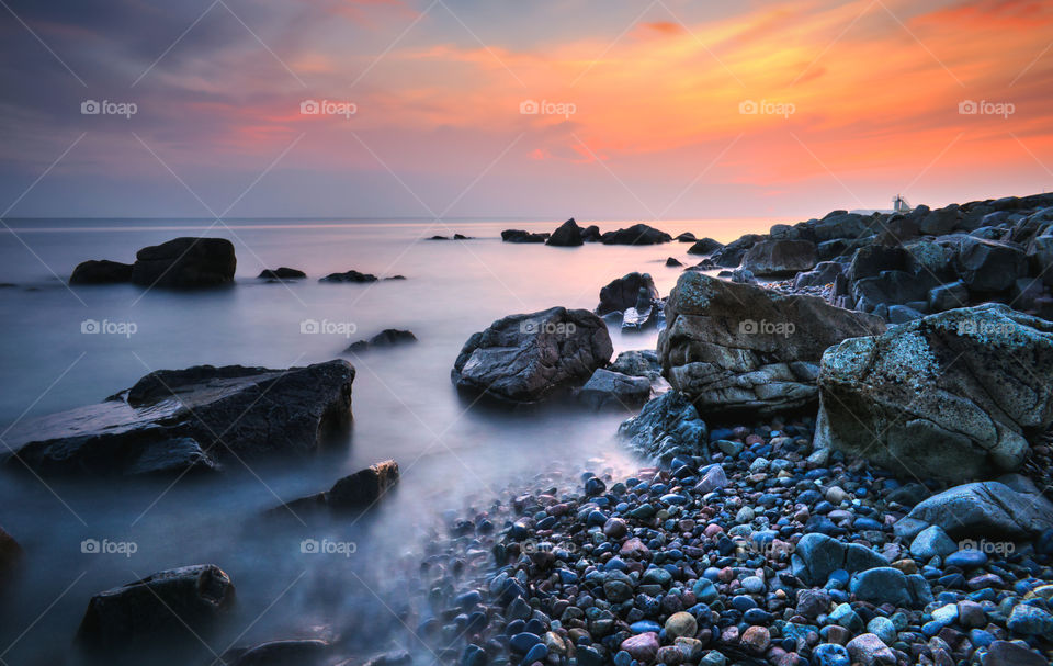 Rocks and stones at Salthill beach, Galway, Ireland