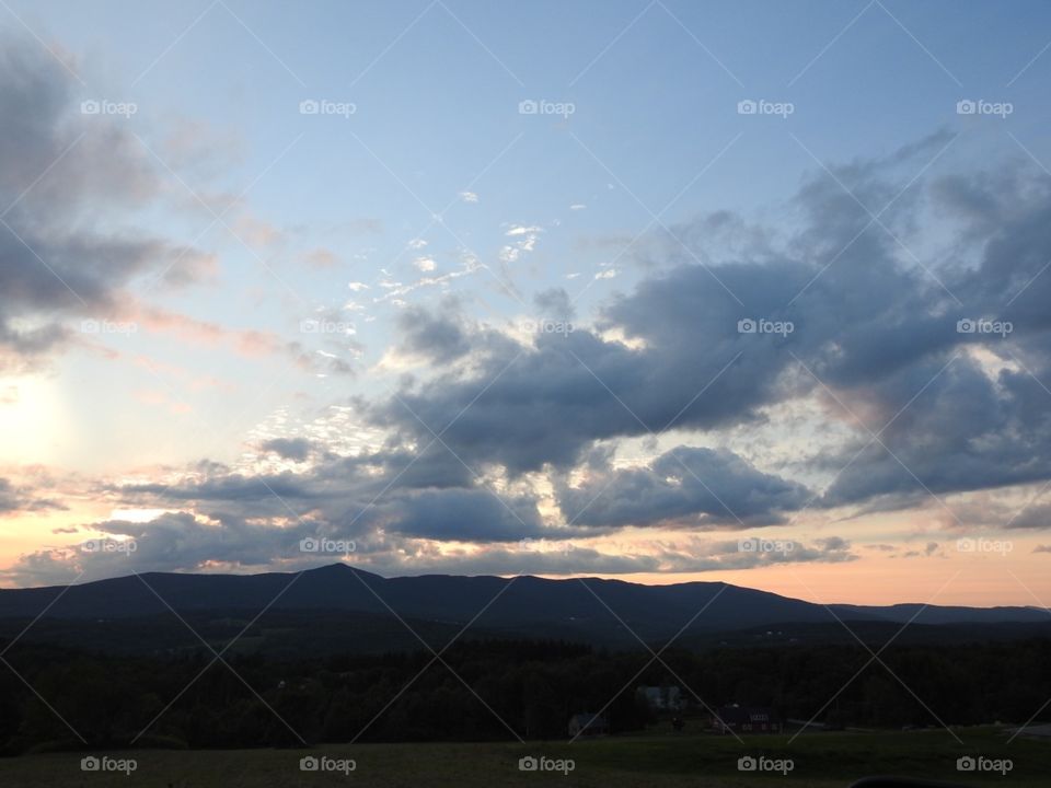 Landscape, Sky, Mountain, No Person, Sunset