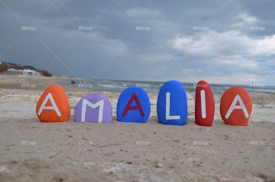 Amalia female name on stones