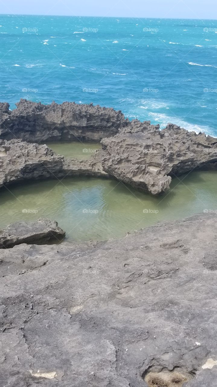 Beautiful ocean rocks in Manati Puerto Rico