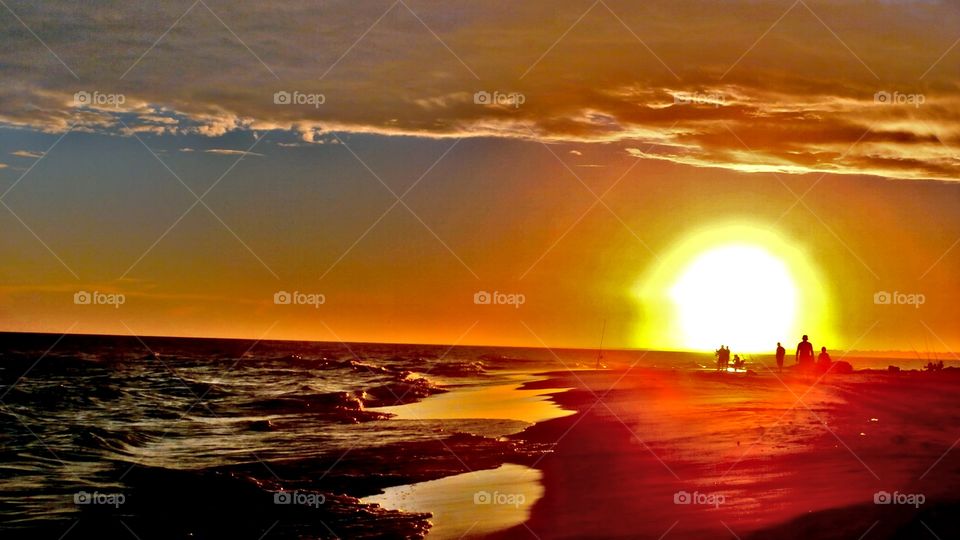 atardecer en la playa