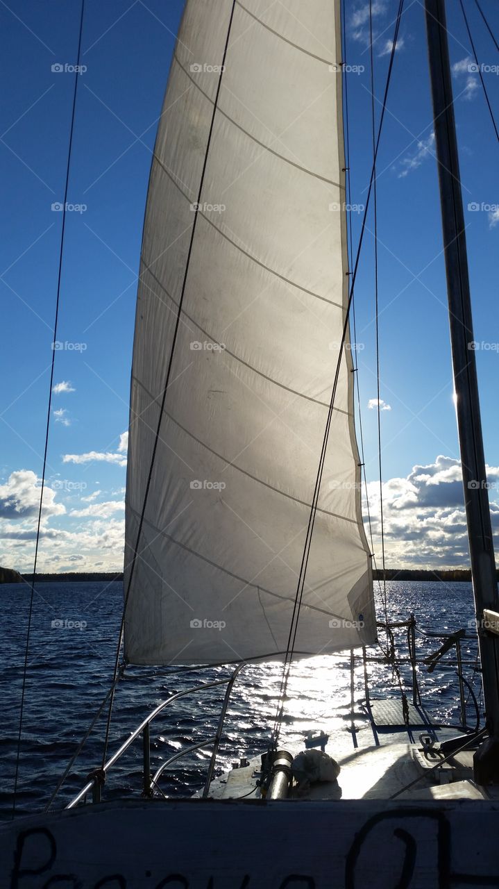 Sailing go. Lake Ladoga Russia