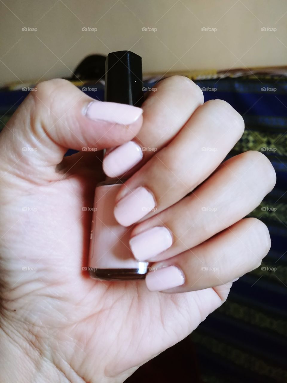 nail polished beige color