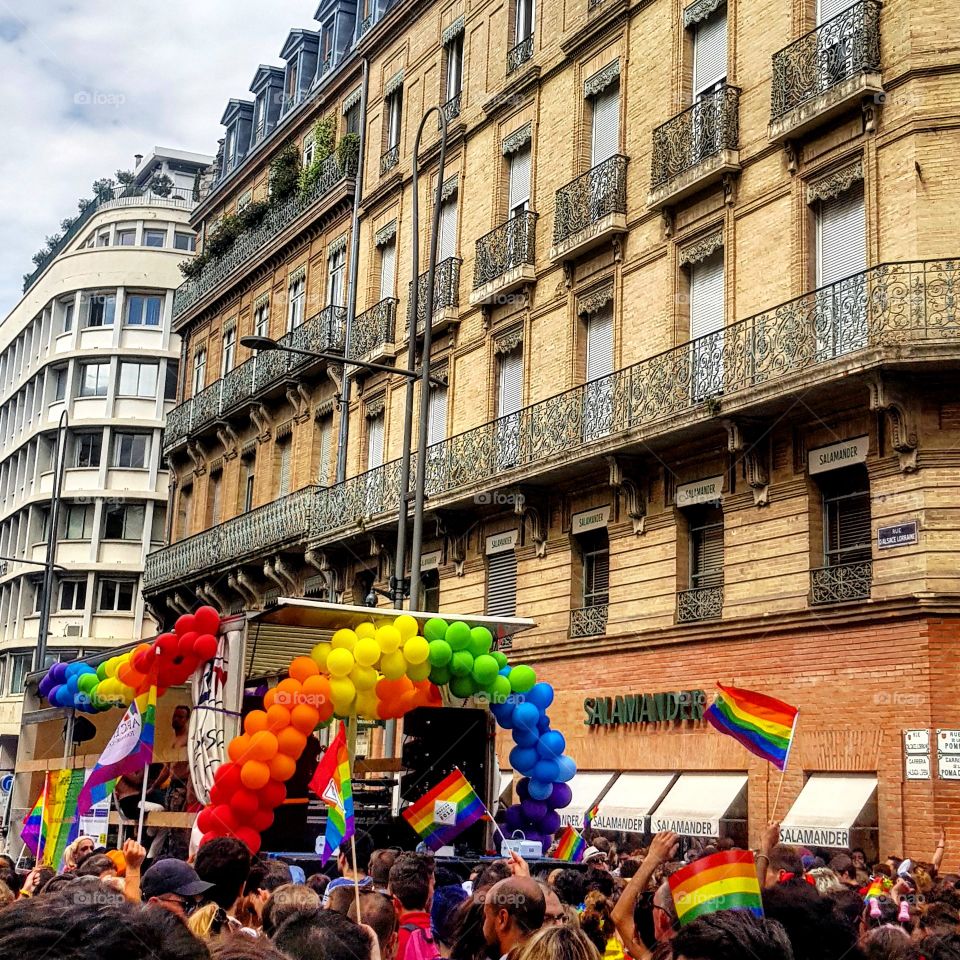 Gay pride in the beautiful streets of Toulouse