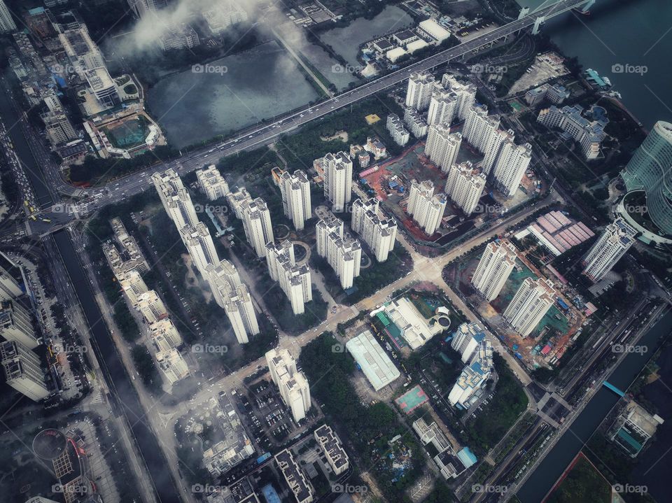 City under the clouds 