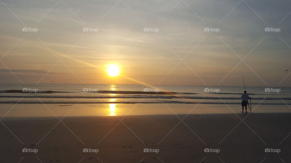 Sunset, Beach, Water, Sea, Dawn