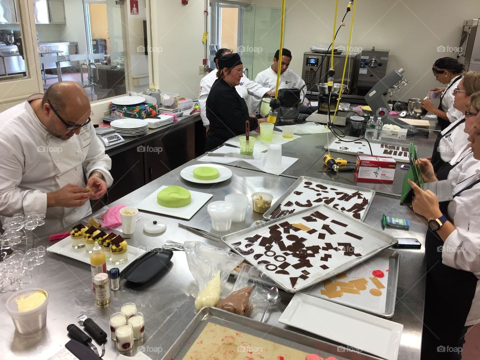 Pastry School. Students in pastry school