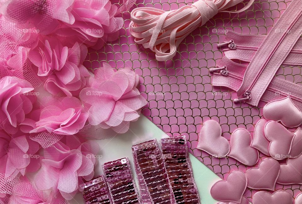 Pink materials for creativity