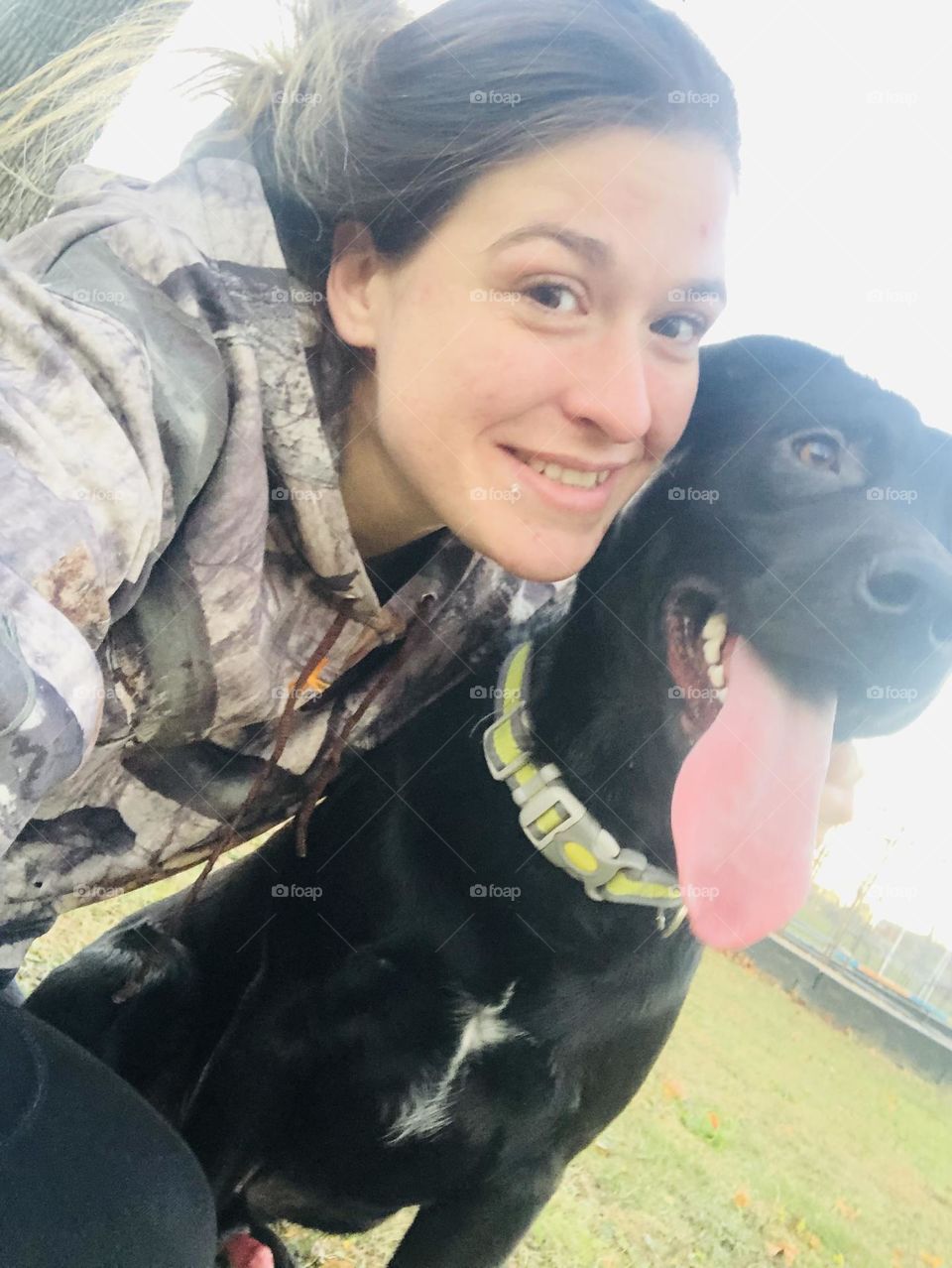 Taz happy and tongue wagging at the park selfie