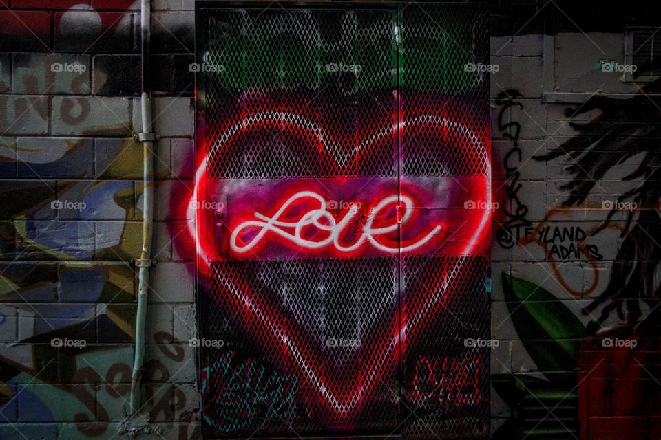 Street art with word "love"