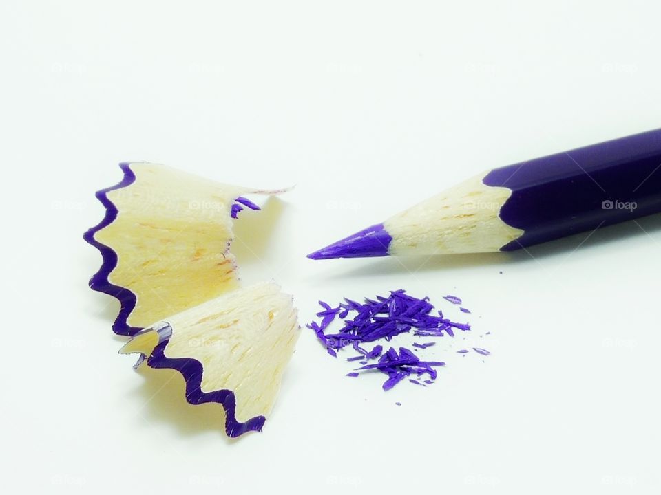 High angle view of purple pencil