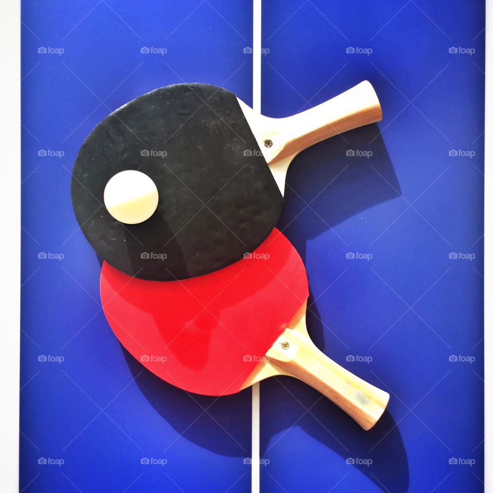 table tennis . table tennis rackets and ball