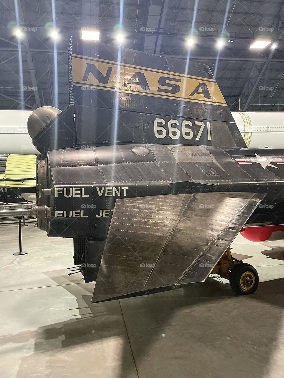 One of two remaining North American X-15 hypersonic rocket powered aircraft left. On display at The United States Air Force Museum in Dayton, Ohio