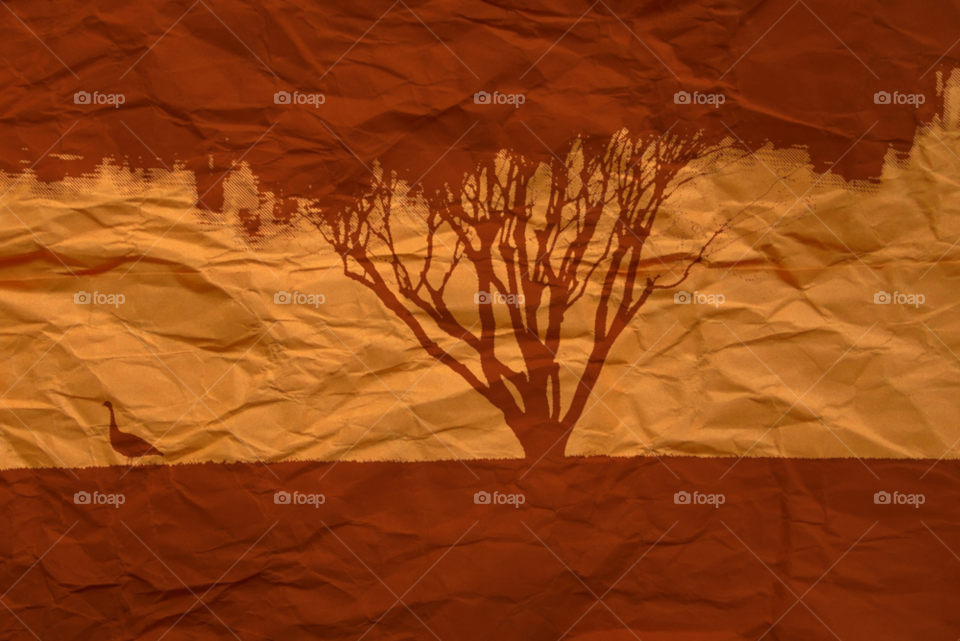 tree sunset lake art by lightanddrawing