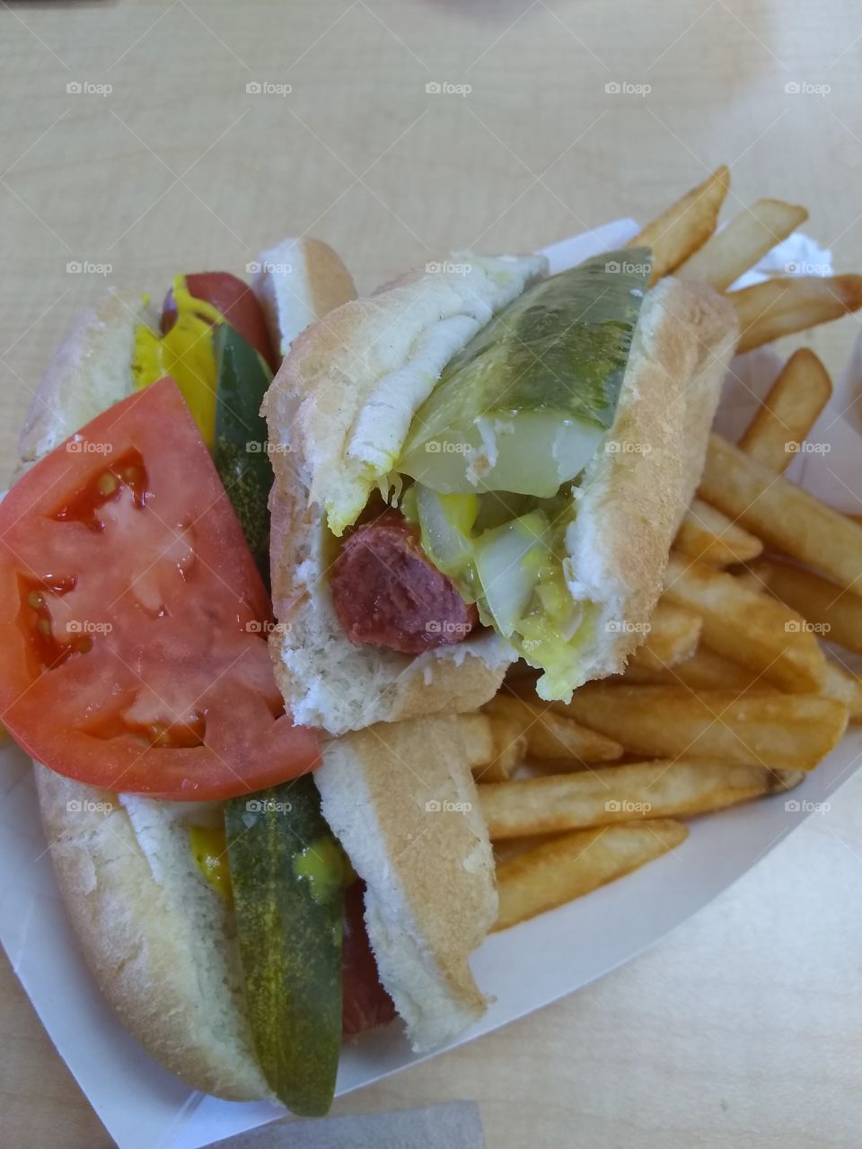 hot dog and fries