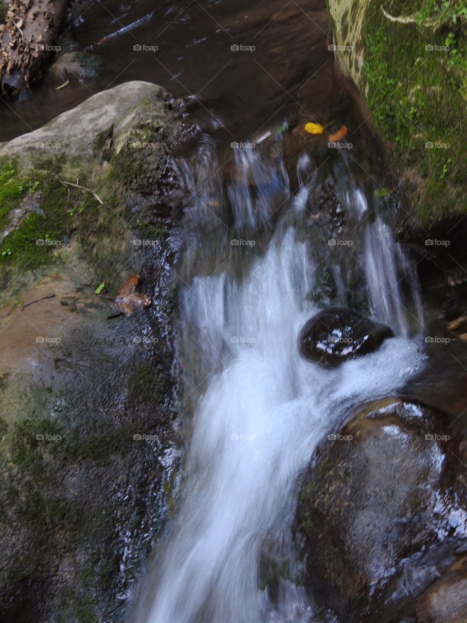 High angle view of waterfall