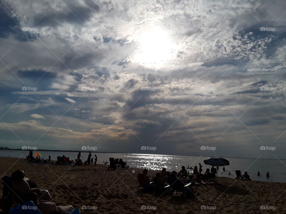 Cloud covered Sunset.