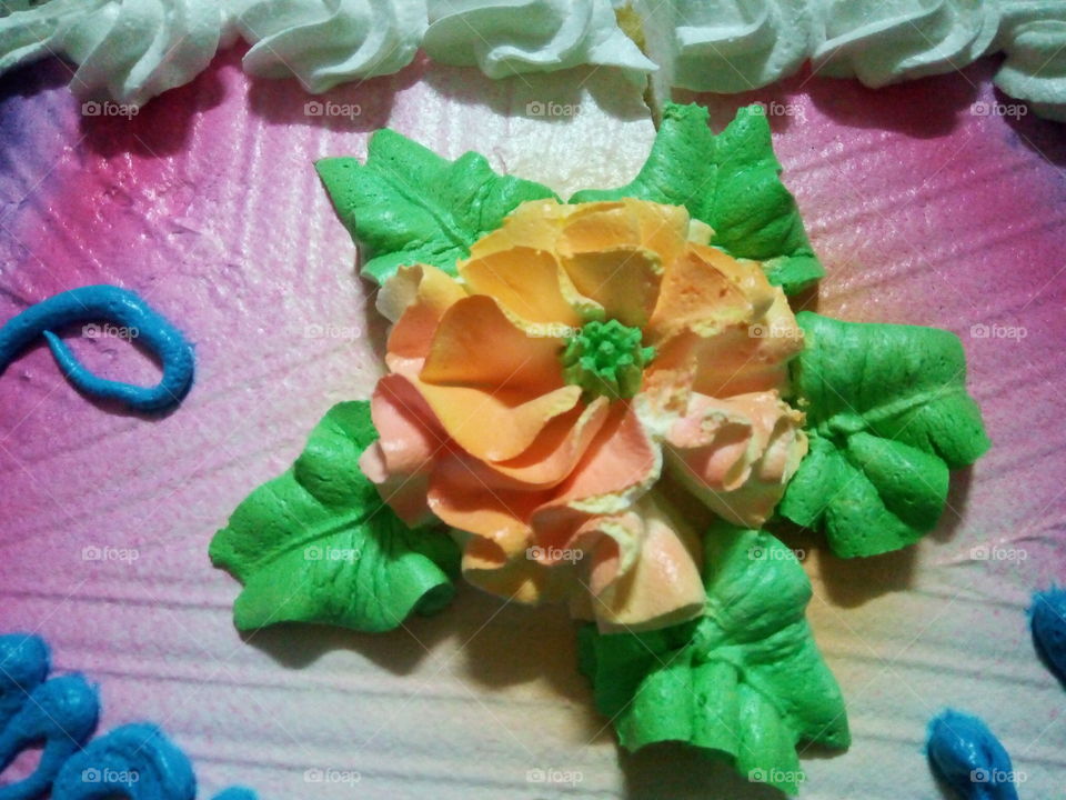 rose in icing