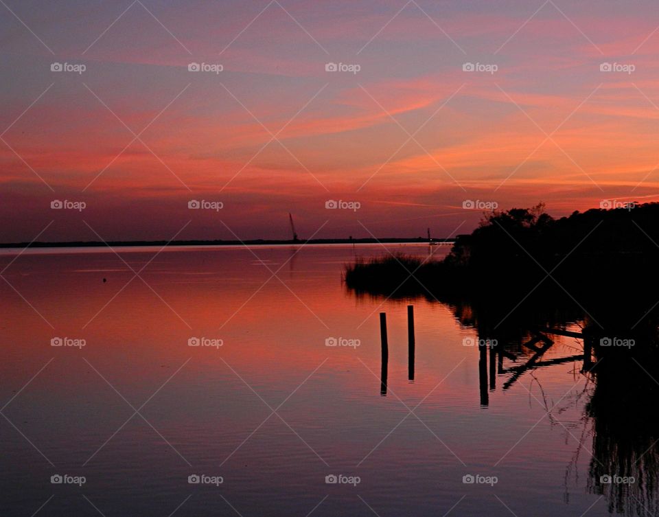 The dramatic hurried rush of orange collapse as the sun sank below the unfairly gorgeous skyline