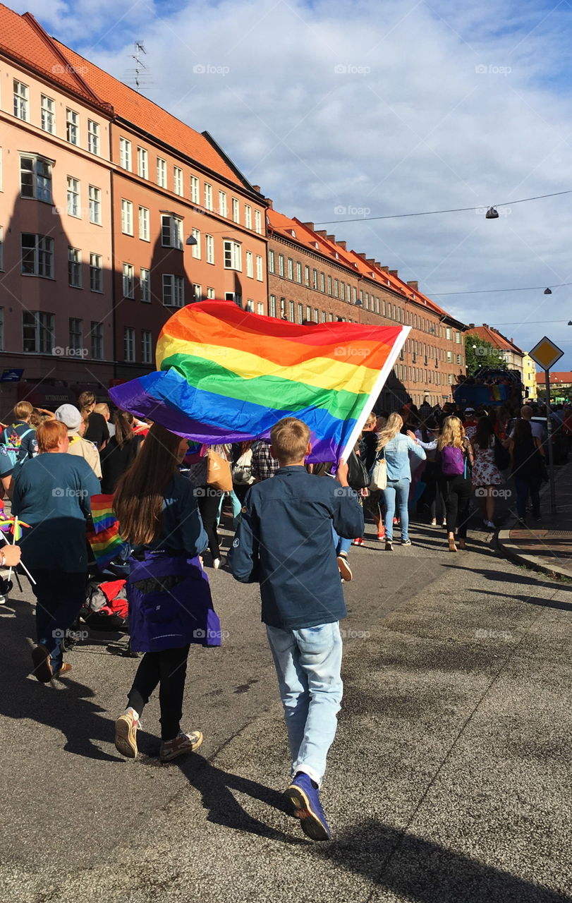 Pride parade in Malmö, Sweden.