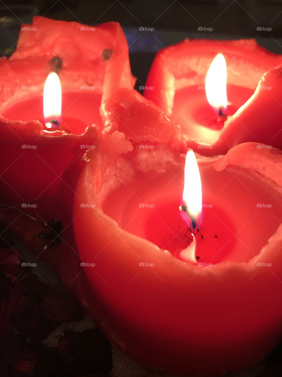 Three red candles 