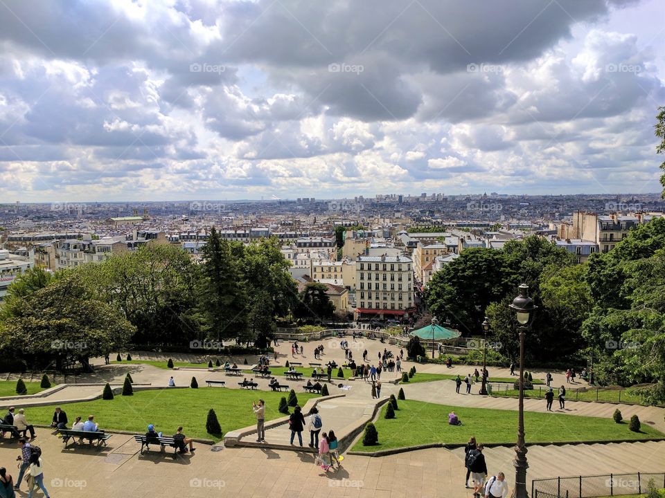 View from Sacre Coeur in Paris, France 