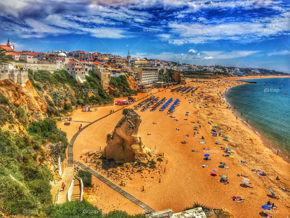 Beautiful beach in Albufeira, Portugal. 