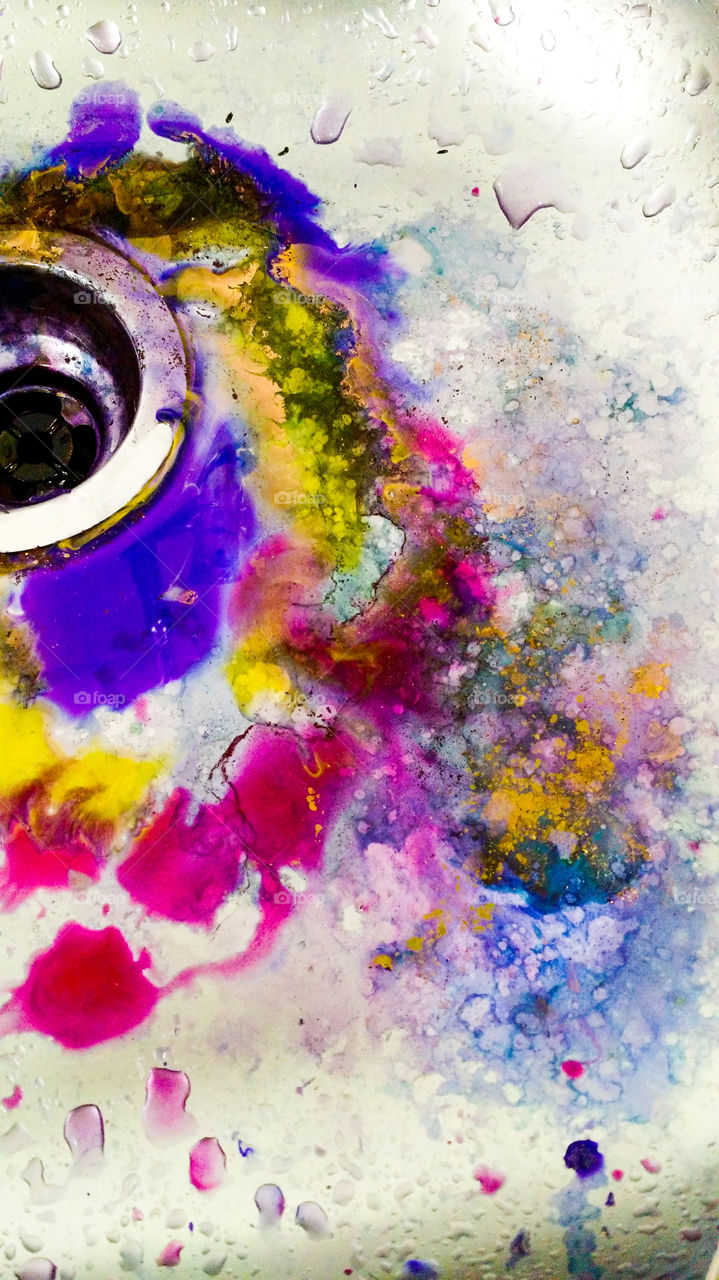 Close-up of messy sink