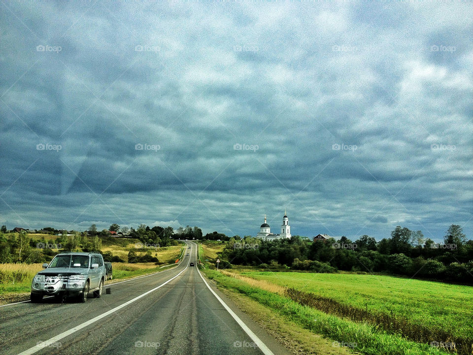 russia landscape sky field by penguincody