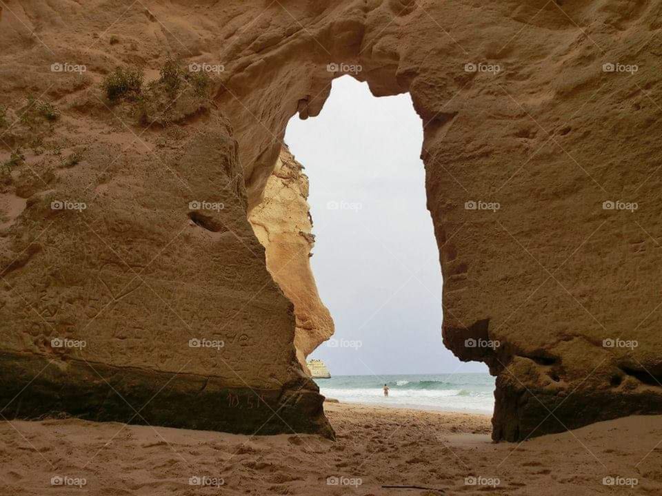 Nature rock sand beach