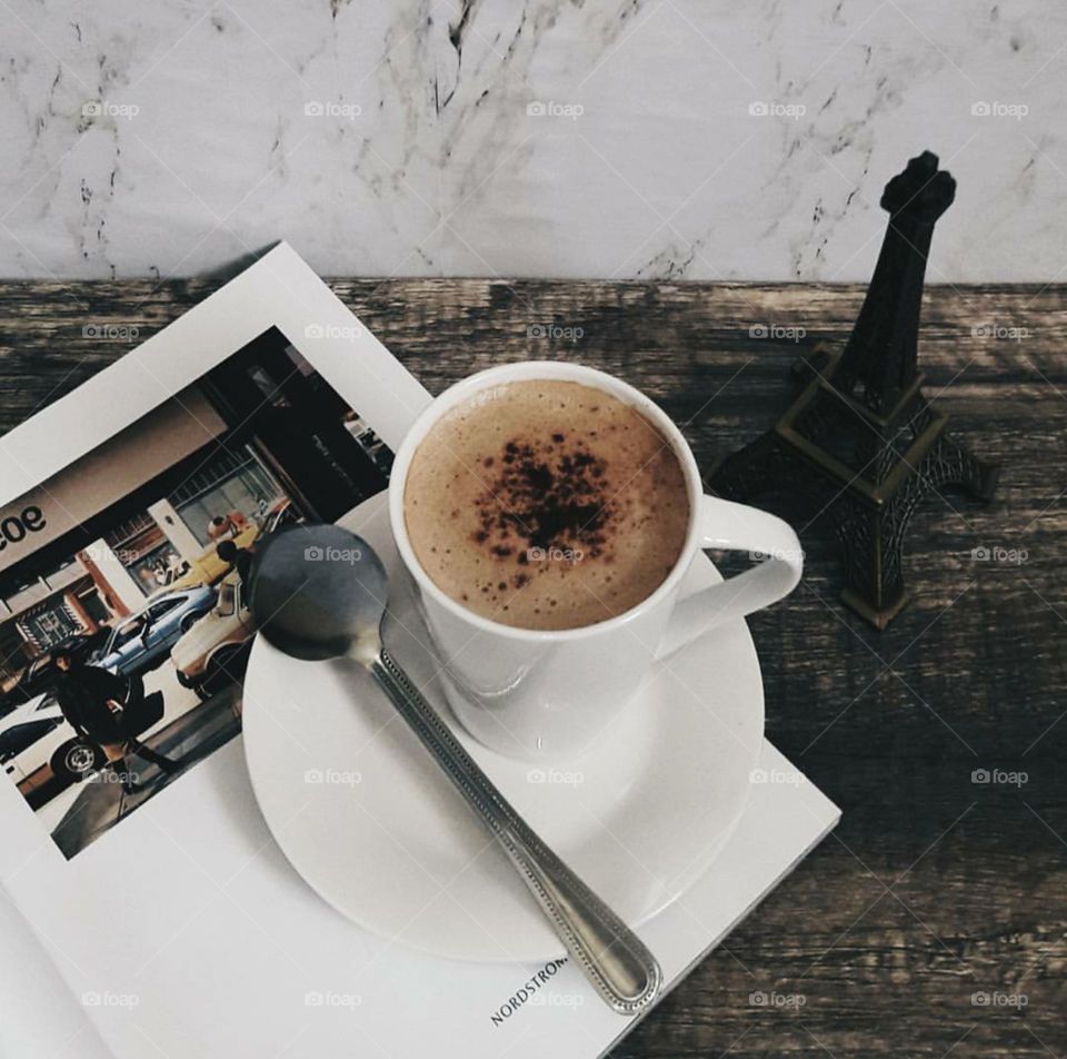 Coffee time. minimal, minimalist, simplicity, art, aesthetic, white theme, instagram, artwork, tumblr, lifestyle, love, beautiful, coffee, magazine, paris, eiffel tower